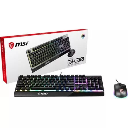 MSI VIGOR GK30 COMBO BLACK USB cseppálló magyar gaming Plunger membrán billentyűzet + egér fekete