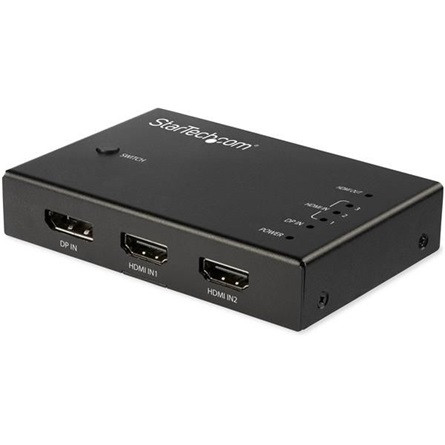 StarTech VS421HDDP 3-portos HDMI DisplayPort video switch fekete 4K60Hz