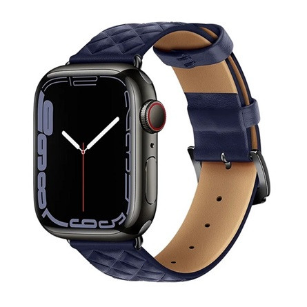 Hoco Apple Watch Series 10 46mm HOCO WA18 pótszíj egyedi méret, 3D rombusz, SÖTÉTKÉK