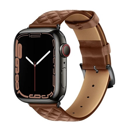 Hoco Apple Watch Series 10 42mm HOCO WA18 pótszíj egyedi méret, 3D rombusz, BARNA