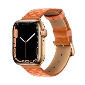   Hoco Apple Watch Series 10 42mm HOCO WA18 pótszíj egyedi méret, 3D rombusz, NARANCSSÁRGA