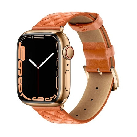 Hoco Apple Watch Series 10 46mm HOCO WA18 pótszíj egyedi méret, 3D rombusz, NARANCSSÁRGA