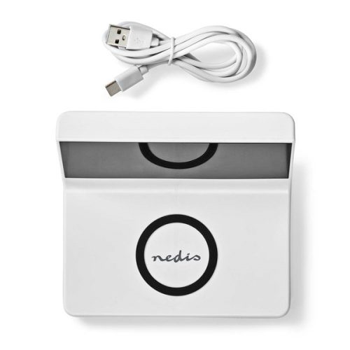 Nedis WCACQ20WT ébresztő óra vezeték nélküli telefon töltővel, Qi tanúsítvánnyal rendelkező 5 / 7,5 / 10 / 15 W töltés