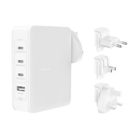   BELKIN BOOST CHARGE PRO utazó töltő USB+3 Type-C aljzat 140W, US, FEHÉR