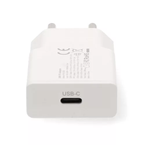 Nedis WCHAC20WT fali USB töltő, 20 W, GaN, PD3.0, 1,67 / 2,22 / 3,0 A, USB-C, automatikus feszültségválasztás