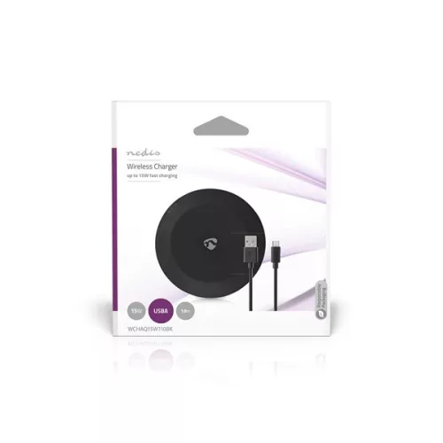 Nedis WCHAQ15W110BK vezeték nélküli (indukciós) QI töltő 15 W, 2 A