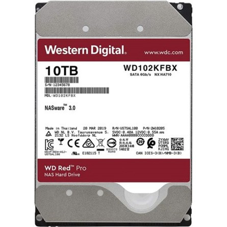 WESTERN DIGITAL HDD Desktop WD Red Pro (3.5'', 10TB, 256MB, 7200 RPM, SATA 6 Gb/s)