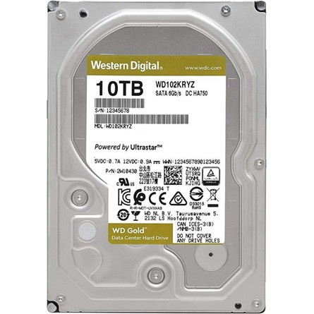 WESTERN DIGITAL HDD Server WD Gold (3.5'', 10TB, 256MB, 7200 RPM, SATA 6 Gb/s)