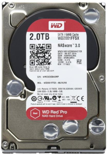 WESTERN DIGITAL HDD Desktop WD Red Pro (3.5'', 2TB, 64MB, 7200 RPM, SATA 6 Gb/s)