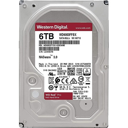WESTERN DIGITAL HDD Desktop WD Red Pro (3.5'', 6TB, 256MB, 7200 RPM, SATA 6 Gb/s)
