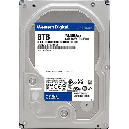 Western Digital HDD 8TB Blue 3,5" SATA3 5400rpm 256MB - WD80EAZZ