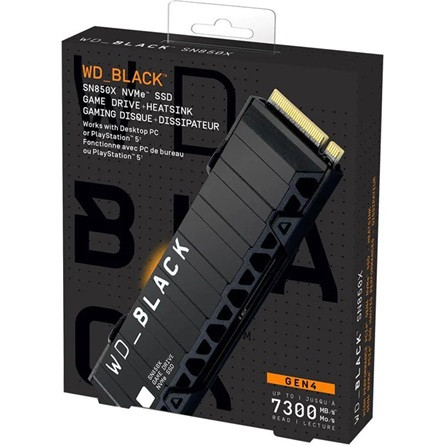 WESTERN DIGITAL SSD WD Black SN850X HeatSink 1TB M.2 2280 PCIe Gen4 x4 NVMe, Read/Write: 7300/6300 MBps, IOPS 800K/1100K, TBW: 600