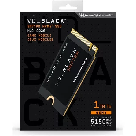 Western Digital WD_BLACK SN770M 1TB PCIe x4 (4.0) M.2 2230 SSD fekete