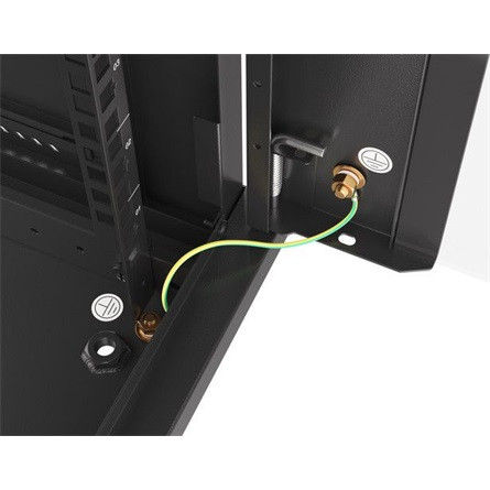 Lanberg 19" fali rack szekrény 4U/600X450 üvegajtó, lapraszerelt, fekete V2