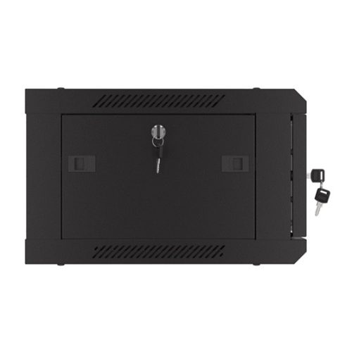 Lanberg 19" fali rack szekrény 4U/600X450 perforált ajtó, lapraszerelt, fekete