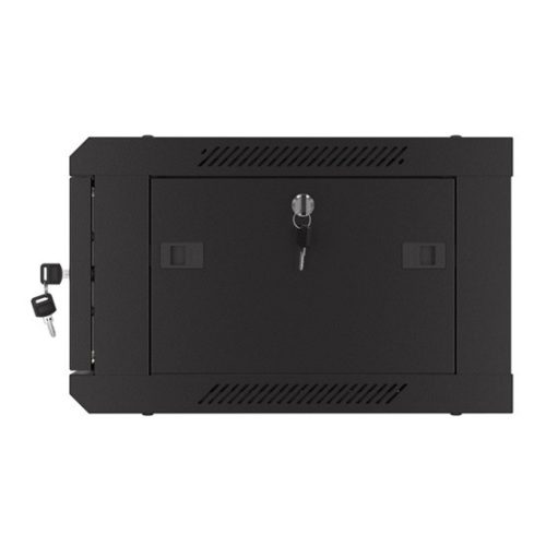 Lanberg 19" fali rack szekrény 4U/600X450 perforált ajtó, lapraszerelt, fekete