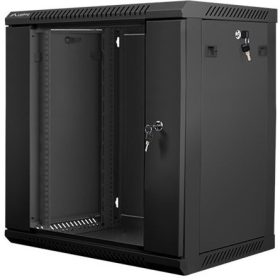   Lanberg 19" fali rack szekrény 12U/600X450 lapraszerelt, fekete V2