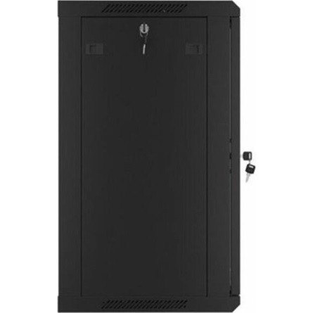 Lanberg 19" fali rack szekrény 15U/600X450 üvegajtó, lapraszerelt, fekete V2
