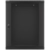 Lanberg 19" fali rack szekrény 15U/600X450 üvegajtó, lapraszerelt, fekete V2