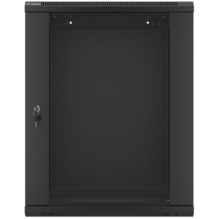 Lanberg 19" fali rack szekrény 15U/600X450 üvegajtó, lapraszerelt, fekete V2