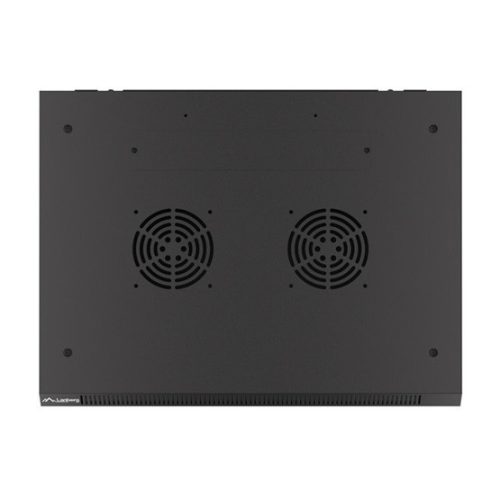 Lanberg 19" fali rack szekrény 22U/600X450 üvegajtó, lapraszerelt, fekete V2