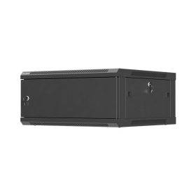  Lanberg 19" fali rack szekrény 4U/600X600 lemezajtó, lapraszerelt, fekete