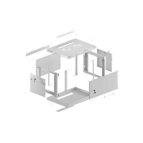 Lanberg 19" fali rack szekrény 4U/600X600 lemezajtó, lapraszerelt, szürke