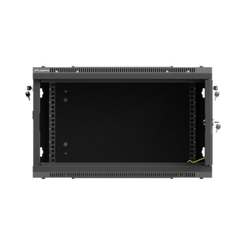 Lanberg 19" fali rack szekrény 6U/600X600 perforált ajtó, lapraszerelt, fekete