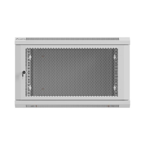 Lanberg 19" fali rack szekrény 6U/600X600 perforált ajtó, lapraszerelt, szürke