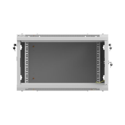 Lanberg 19" fali rack szekrény 6U/600X600 perforált ajtó, lapraszerelt, szürke