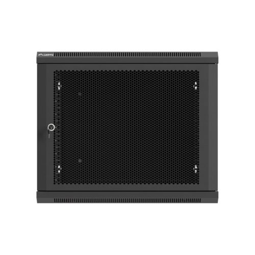 Lanberg 19" fali rack szekrény 9U/600X600 perforált ajtó, lapraszerelt, fekete