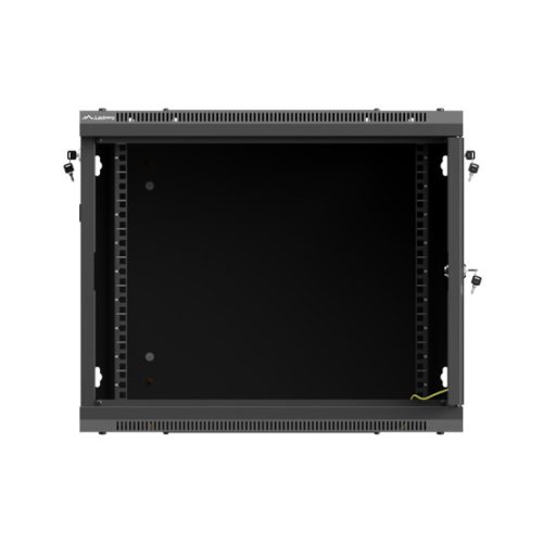 Lanberg 19" fali rack szekrény 9U/600X600 perforált ajtó, lapraszerelt, fekete