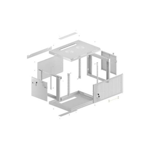 Lanberg 19" fali rack szekrény 12U/600X600 perforált ajtó, lapraszerelt, szürke