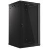 Lanberg 19" fali rack szekrény 22U/600X600 lapraszerelt, fekete V2