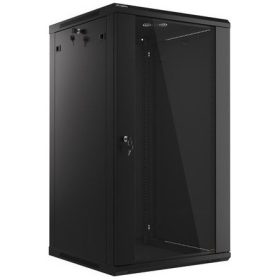   Lanberg 19" fali rack szekrény 22U/600X600 lapraszerelt, fekete V2