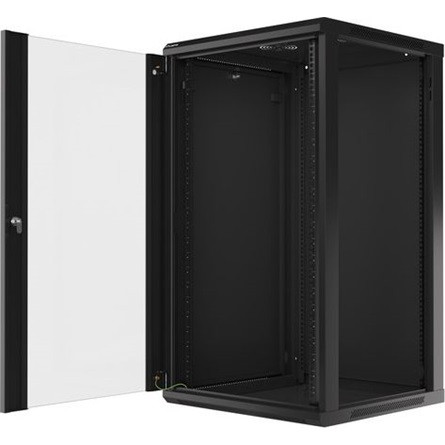 Lanberg 19" fali rack szekrény 22U/600X600 lapraszerelt, fekete V2