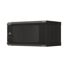   Lanberg 19" fali rack szekrény 4U/540X350 üvegajtó, lapraszerelt, fekete