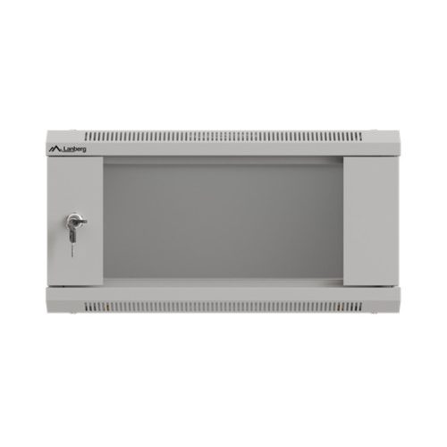 Lanberg 19" fali rack szekrény 4U/540X350 üvegajtó, lapraszerelt, szürke
