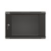 Lanberg 19" fali rack szekrény 6U/540X350 üvegajtó, lapraszerelt, fekete