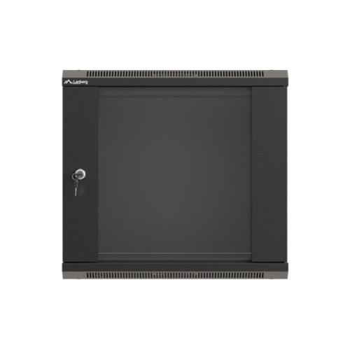 Lanberg 19" fali rack szekrény 9U/540X350 üvegajtó, lapraszerelt, fekete