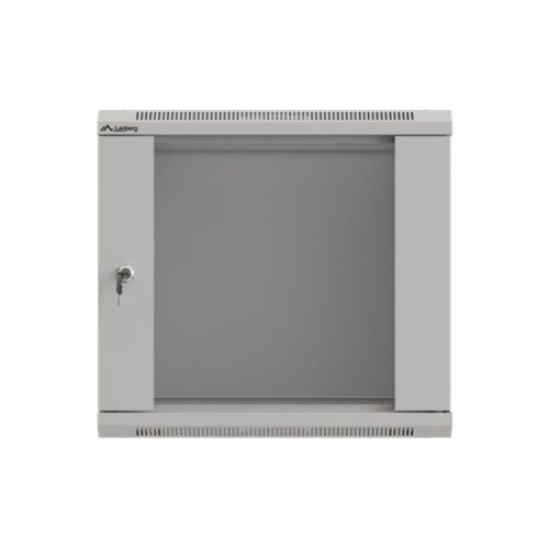 Lanberg 19" fali rack szekrény 9U/540X350 üvegajtó, lapraszerelt, szürke