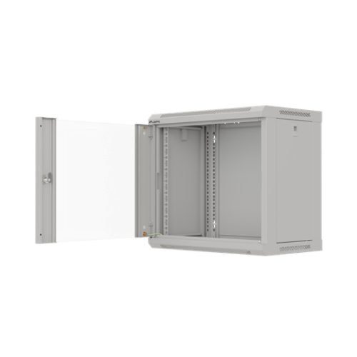 Lanberg 19" fali rack szekrény 9U/540X350 üvegajtó, lapraszerelt, szürke