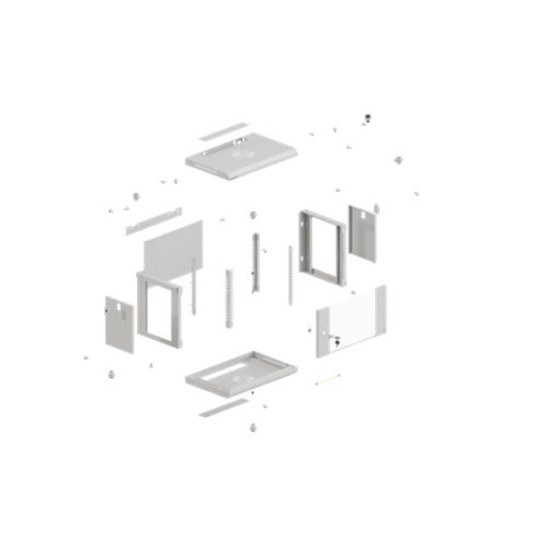 Lanberg 19" fali rack szekrény 9U/540X350 üvegajtó, lapraszerelt, szürke