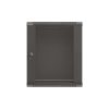 Lanberg 19" fali rack szekrény 12U/540X350, üvegajtó, lapraszerelt, fekete