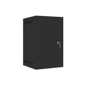   Lanberg 10" fali rack szekrény 9U/280X310, lemezajtó, lapraszerelt, fekete