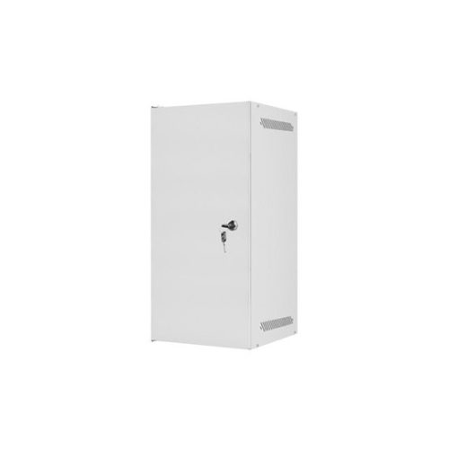 Lanberg 10" fali rack szekrény 12U/280X310, lemezajtó, lapraszerelt, szürke