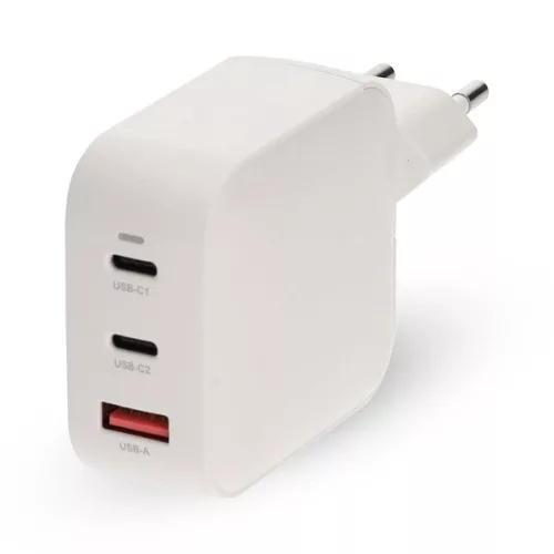 Nedis WGCHA100WWT töltő 100 W, GaN, PD3.0, QC 2,5 / 3,0 / 5,0 A, Kimenetek száma: 3, USB-A / 2x USB-C, fehér