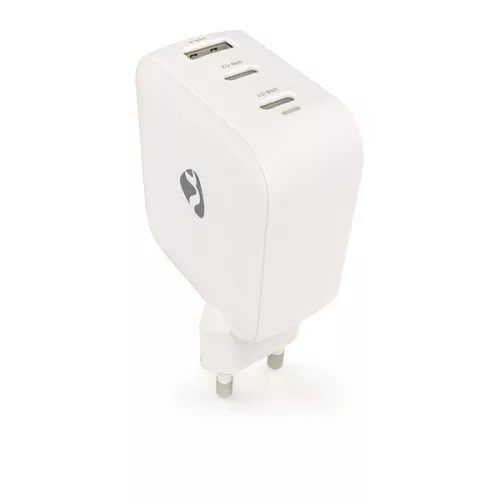 Nedis WGCHA100WWT töltő 100 W, GaN, PD3.0, QC 2,5 / 3,0 / 5,0 A, Kimenetek száma: 3, USB-A / 2x USB-C, fehér