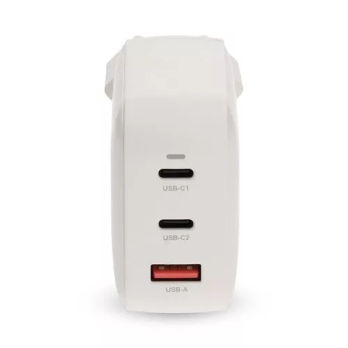 Nedis WGCHA100WWT töltő 100 W, GaN, PD3.0, QC 2,5 / 3,0 / 5,0 A, Kimenetek száma: 3, USB-A / 2x USB-C, fehér