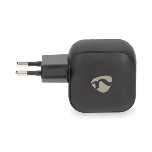 Nedis WGCHA45WBK töltő 45 W | GaN | PD3.0, Gyorstöltési funkció, 2,25 / 3,0 A, 2x USB-C, Automatikus feszültségválasztás